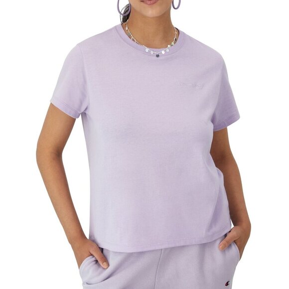 Champion Women’s The Classic Crewneck T‑Shirt NWT XL Morning Dew Lavender - Picture 1 of 5